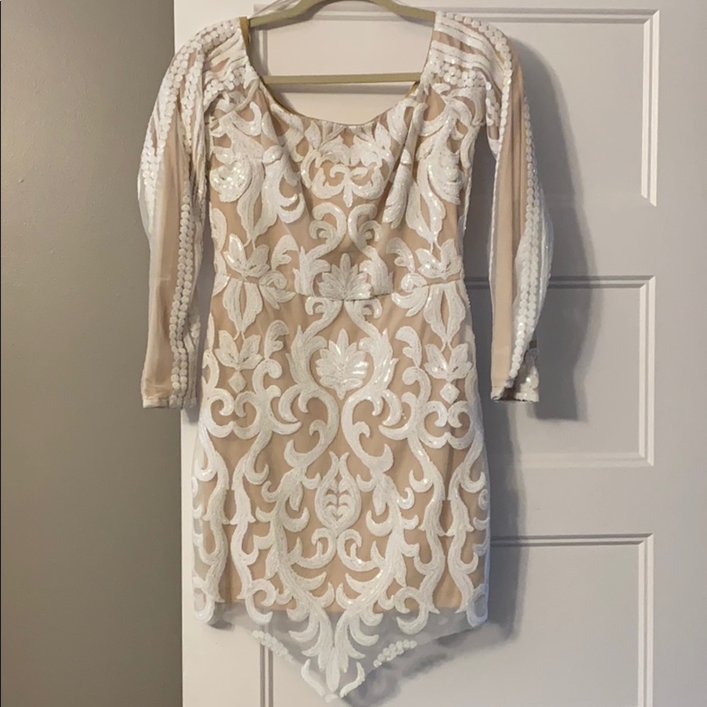 White/Nude Sequin dress